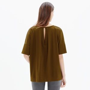 Madewell Olivine Short Sleeve, Button Back Blouse